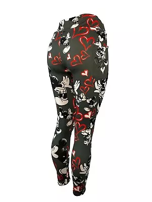 Minnie & Mickey Mouse Kissing Love Story Leggings With POCKETS!! Multiple Sizes • $19.97