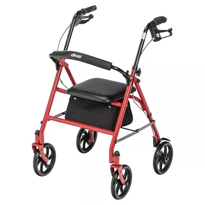 Drive Medical Four Wheel Walker Rollator With Fold Up Removable Back Support • $50.98