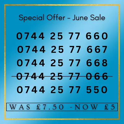 £5 • Buy NEW GOLD VIP BUSINESS EASY MOBILE PHONE NUMBER SIM CARD Ee Three O2 UK L