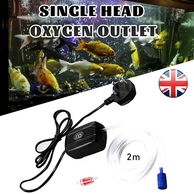£13.58 • Buy Aquarium Oxygen Pump Air Pump Fish Tank Single/Twin Outlet Valve And Accessories