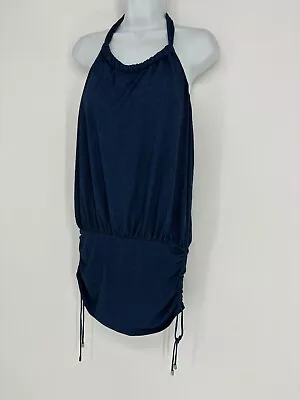 Magic Suit Halter Blue Underwired Cinched Side Tankini Swim Top Women's Size 12 • $9
