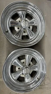 Vintage Cragar SS 15x7 Deep Dish Chrome Wheels 5 Spoke Rims (2) Ford Dodge AMC • $690