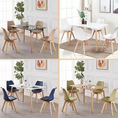 £189 • Buy Jamie Dining Set - 4 X Lorenzo Dining Chairs & Halo Wooden Table ✅ Color Options