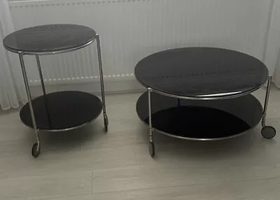 IKEA Strind Glass Coffee Table & Drinks Trolly On Casters By Ehlen Johansson • £150