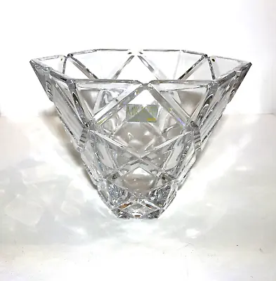 Mikasa Crystal Large Diamond Wide Rim Floral  Display  Vase - Slovenia/holiday/ • $19.99