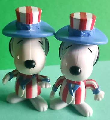 2 X McDonalds Happy Meal Toy 1999 Snoopy Uncle Sam USA World Tour Toy • £7.99