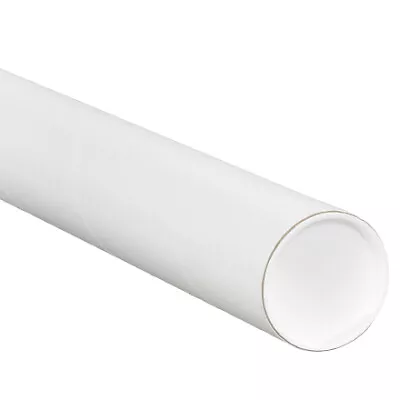 Pack Of 24 White Mailing Tubes 3x18  Secure Caps For Shipping • $63.53