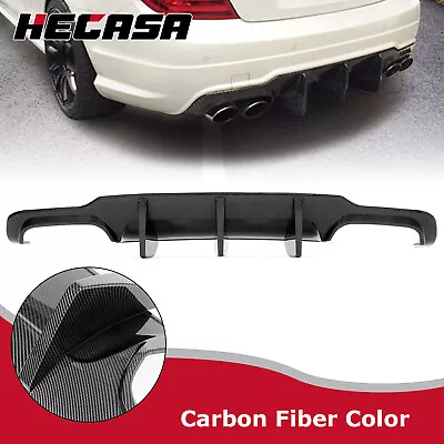 For Mercedes C63 AMG 2012-14 Rear Bumper Lip Spoiler Diffuser Carbon Fiber Look • $111