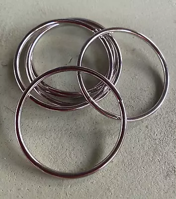 6 Pieces ~ 2  Soldered Round Steel  O  Rings Metal Macrame Rings Crafts • $3.05