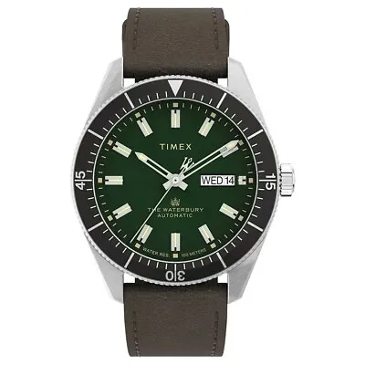 Timex Waterbury Dive Automatic 40mm Stainless Steel Case Leather Watch TW2V24700 • $399