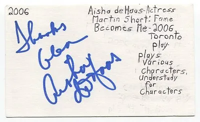 Aisha De Haas Signed 3x5 Index Card Autographed Actress Law And Order Rent • $45