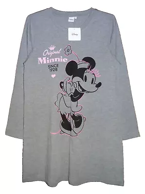 Disney *minnie Mouse* 1928 Gray L/s Sleepshirt Nightshirt Nightgown M Medium Nwt • $24.95