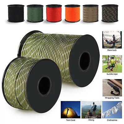 100FT 328FT 4mm 9 Strand Army Military 550 Paracord Reel Tent Camping Climb Rope • £5.49