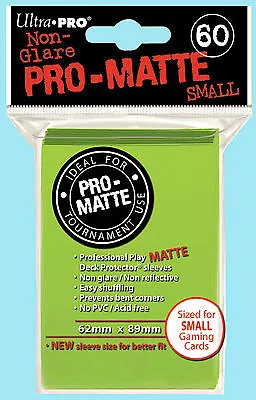 Ultra Pro 60 LIME GREEN PRO-MATTE Small Deck Protector NEW Gaming Card Sleeves • $8.49