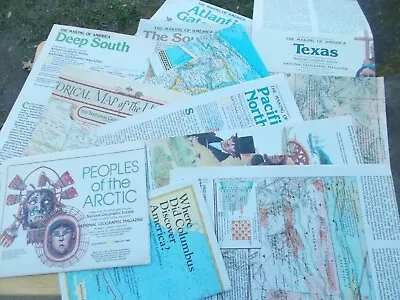 NATIONAL GEOGRAPHIC Magazine MAPS LOT: Deep South 1981 World HAWAII Arctic • £10.46