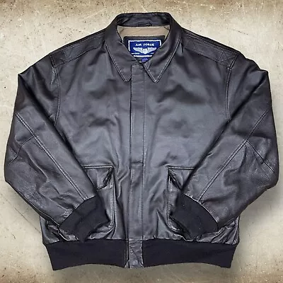 VTG Airborne Leathers Air Force A2 Aviator Bomber Flight Jacket Size XL Military • $54.99