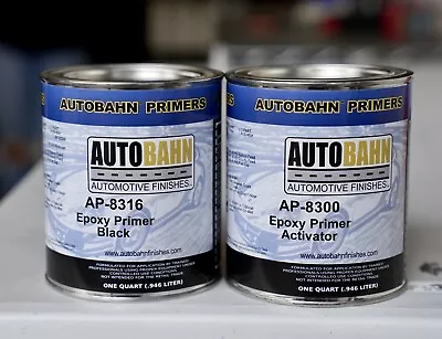 Autobahn AP8316 Automotive DTM Epoxy Primer QUART KIT BLACK 1:1 MIX • $79.99