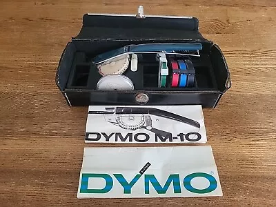 WORKING Vintage Dymo M-10 Label Maker WITH TAPES AND CASE M10 • £40