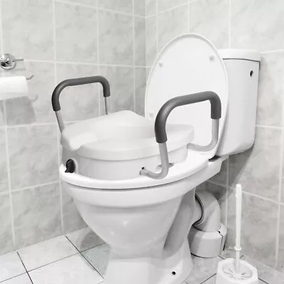 Koreyosh 4.5  Raised Toilet Seat Riser W/ Arms For Elderly Handicap Bathroom • $54.99