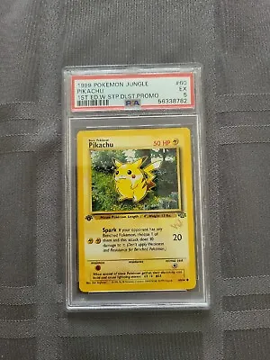 $44 • Buy Pikachu W Stamp 1st Edition 1999 Duelist Promo #60/64 Pokemon -  PSA 5!