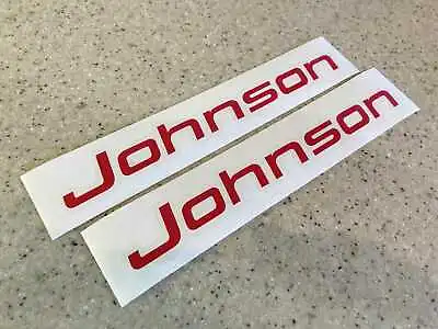 Johnson Vintage Outboard Decals Red 9   2-PAK FREE SHIP + FREE Fish Decal! • $8