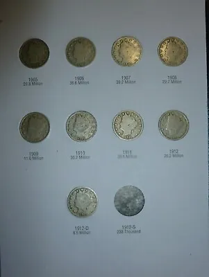 Liberty Head V Nickel Starter Collection   #M28-9L No Folder Included 9 Coins • $19.99