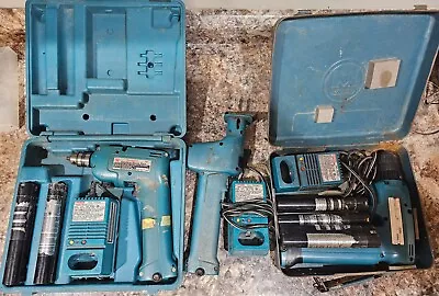 Lot Of Makita  Cordless Tool & 5 Batteries 4390D Reciprocating Saw 6095D Drill • $58.16