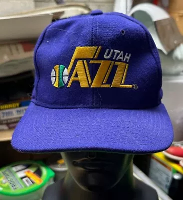 Vintage Starter Brand Utah JAZZ Purple Basketball Hat Cap  Snapback #FG W/Damage • $45