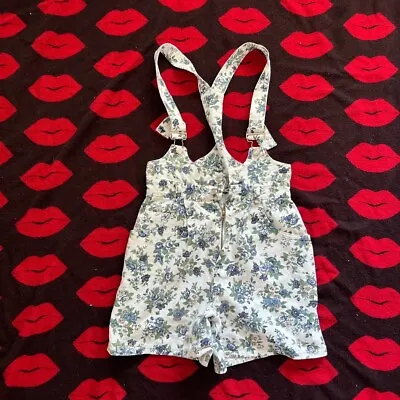 $35.99 • Buy Vintage 90s A Byer Floral Suspender Shorts XS