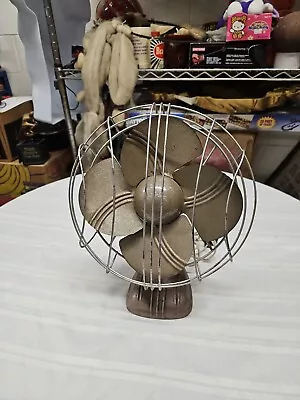 Vintage Made-Rite Corp. Art Deco Style Fan Mod. 407-38 Brown • $45