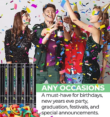 $19.95 • Buy 4  Multi-Color 12  Confetti Cannons /Party Poppers Fub For All Occasions