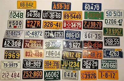 45 1953 General Mills Wheaties Mini Bicycle License Plates * Includes Ontario • $175