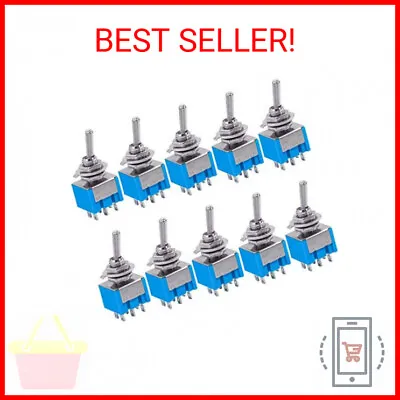 10Pcs DPDT Mini Toggle Switch 6-Pin 2 Position ON/ON 6A 125VAC MTS-202 • $12.21