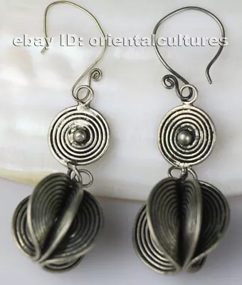Tribal Exotic Chinese Handmade Miao Silver Earring • $25