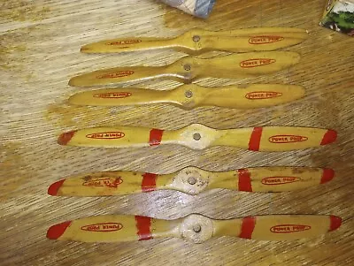 6  Vintage Power Prop Wooden  Propellers 7 & 8 Inches Long 25-8-6 & 25-7-8 • $5.75