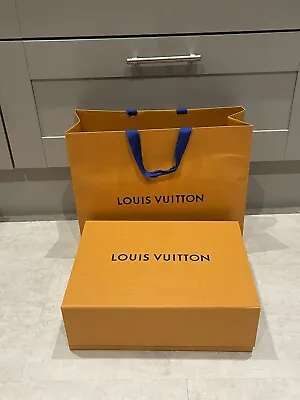 New Genuine Louis Vuitton Gift Box With Ribbon & Gift Bag & Tag 35.5x26x12.5cm • £19.99