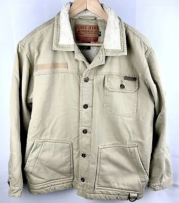 Plugg Co. Jeans Workwear Division Men’s Large Sherpa Lined Chore Button Up Coat • $31.99