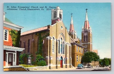 Linen Sy Johns Evangelical Church St George Lithuanian Church Shenandoah PA P613 • $4.79