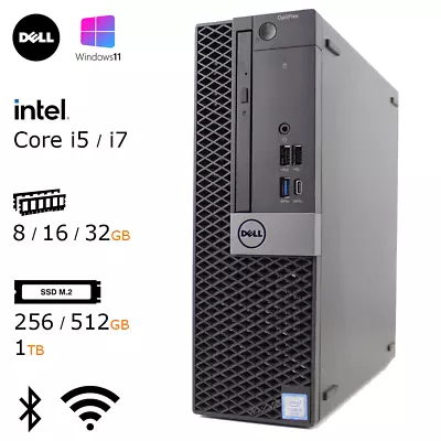 DELL OPTIPLEX I5 I7 CPU 32GB RAM 1TB SSD HDMI WiFi Custom Desktop Windows 11 Pro • $179.90