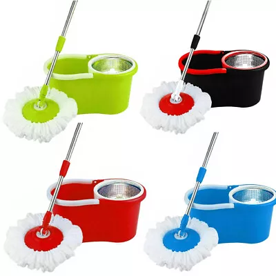 £15.99 • Buy 360° Floor Magic Spin Mop Bucket Set Microfiber Rotating Dry 2 Heads X-max