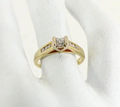 9ct Gold Diamond Ring Solitaire Single 3mm Hallmarked Size M With Gift Box • £138