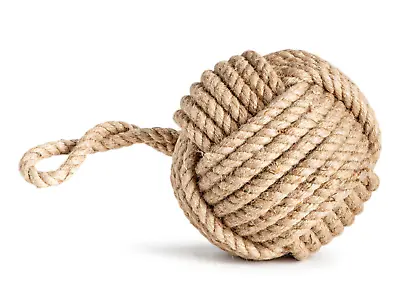 Monkey Fist Doorstop Hemp Rope Sailors Knot 8  Wedge Door Stopper Nautical Decor • $68