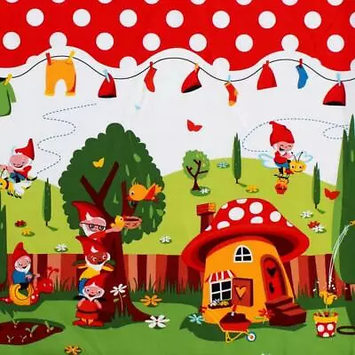 Gnomeville - Michael Miller Cotton Border Fabric Continuous Panel Gnomes • £8.45