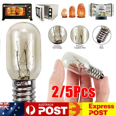 2/5x E14 Salt Lamp Globe Bulb 15W Light Bulbs 240V Refrigerator Oven Replacement • $14.99
