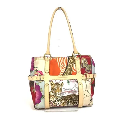 Salvatore Ferragamo Animal Pattern Tiger  Tote Bag Nylon Multicolore • $363