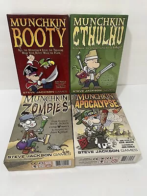 Steve Jackson Munchkin Games Lot Of 4 Apocalypse Zombies Cthulhu Booty • $60