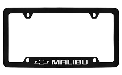 Chevrolet Malibu Wordmark Black Coated Metal License Plate Frame Holder • $43.95