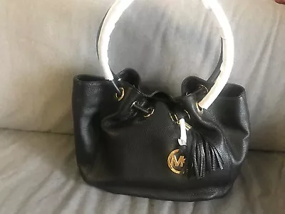 Michael Kors Black Leather Medium East West Ring Tote Purse NEW • $158.95