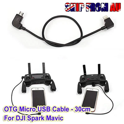 $6.29 • Buy 90° Micro USB Cable Type C OTG 30cm For DJI Spark Mavic Pro IPad IPhone Android