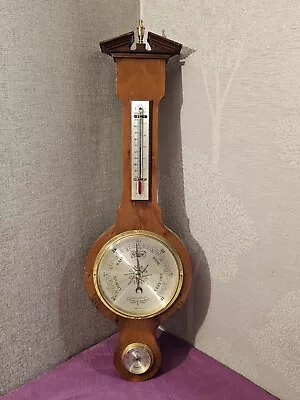 Vintage Barometer Thermometer Comitti Of London Inlaid Mahogany Sheraton Style • £17.99